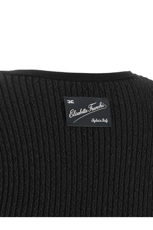 Knitted pleated dress Black