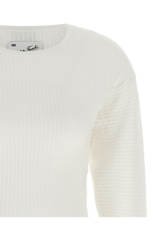 Knitted pleated dress White