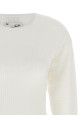 Knitted pleated dress White