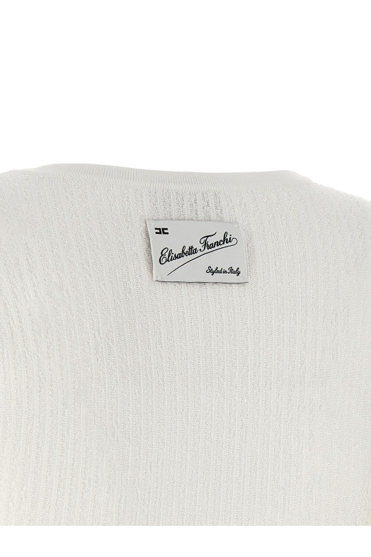 Knitted pleated dress White