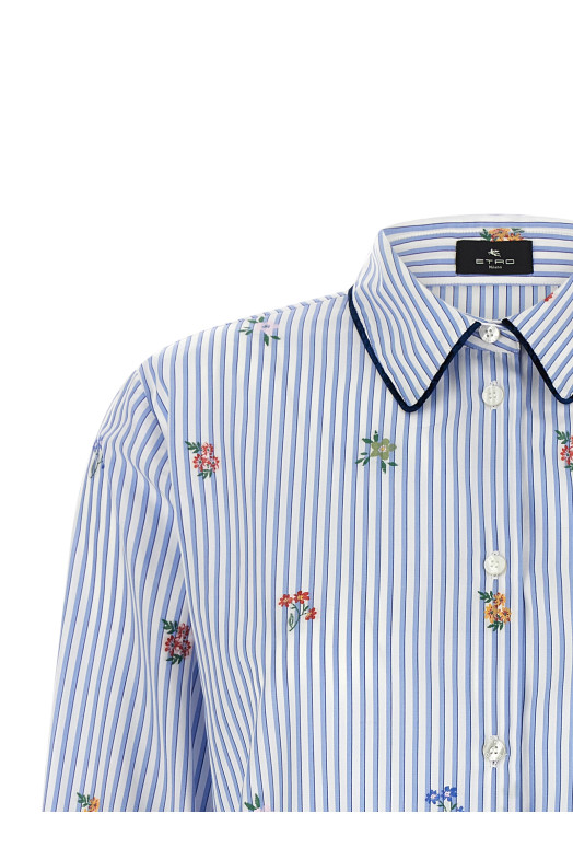Сорочка з квітковою вишивкою, СИНЯ ETRO WRIA001399TJ51DS9880
