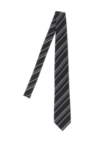 Diagonal striped tie Black