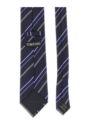 Diagonal striped tie Blue
