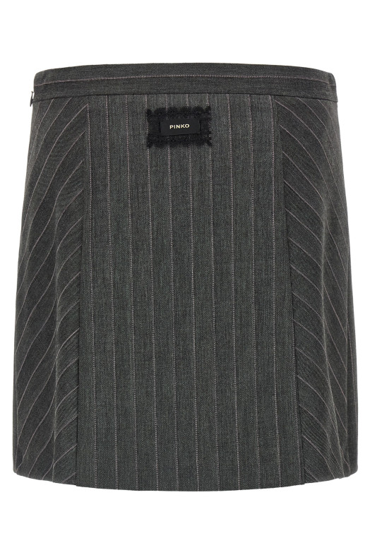Юбка в тонкую полоску, серая PINKO 107416A3FFIN4