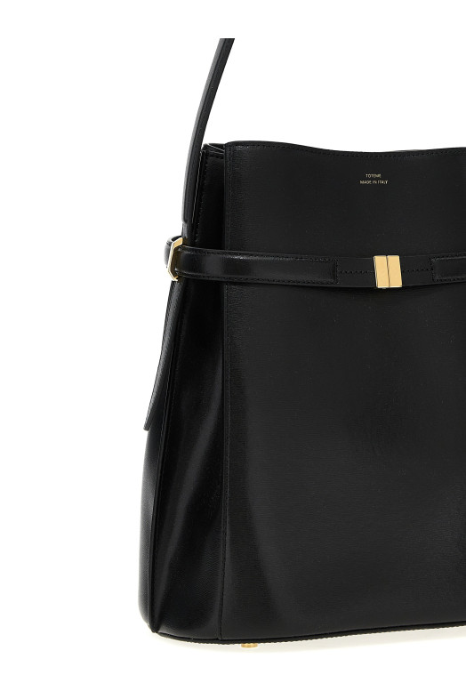 'Belted Bucket' shoulder bag Black
