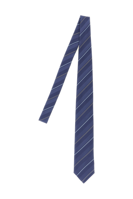 Галстук с полосками, синий BRUNELLO CUCINELLI MR8450018C004