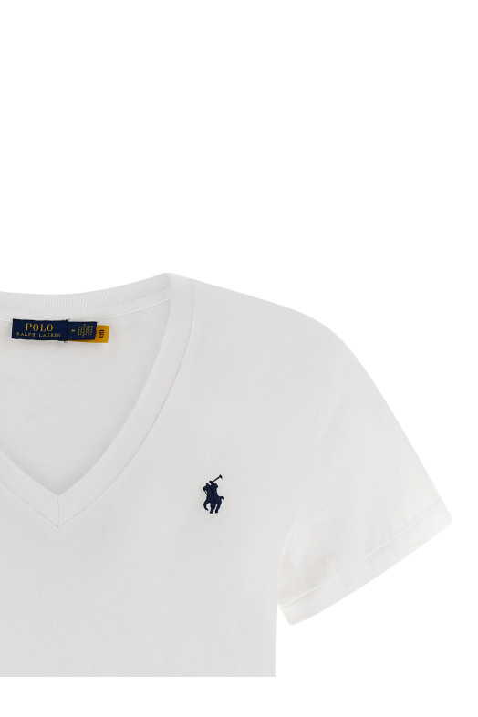 Футболка с вышитым логотипом, белая POLO RALPH LAUREN 211B14611007