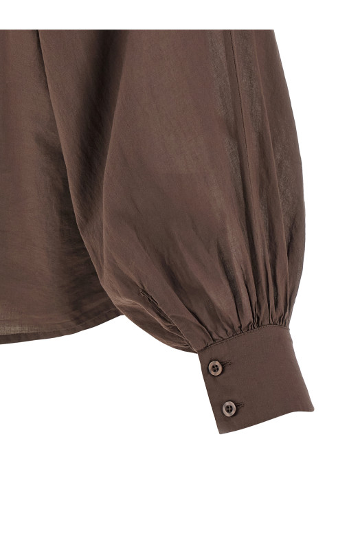 'Antonia Slim Ruffle' shirt Brown