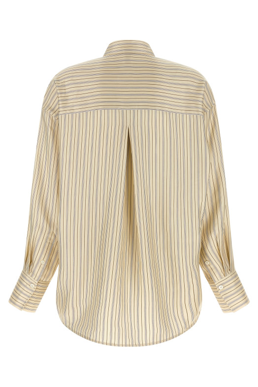 Striped silk shirt Beige