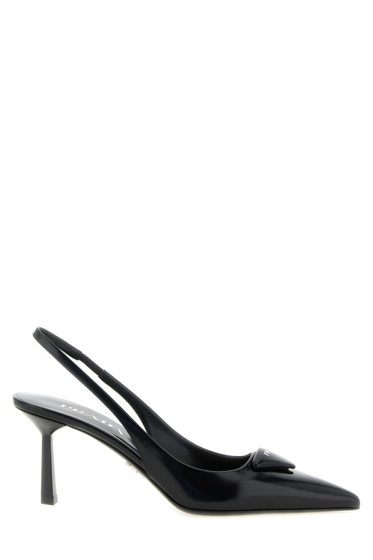 Слингбэки из матовой кожи, черные PRADA 1I901MFDD75055F0002