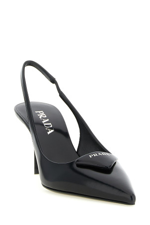 Чорні туфлі-слінгбеки з матової шкіри PRADA 1I901MFDD75055F0002