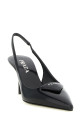 Слингбэки из матовой кожи, черные PRADA 1I901MFDD75055F0002