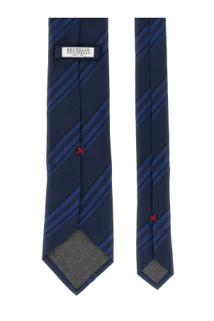 Галстук с накладной полосой  Синий BRUNELLO CUCINELLI MY8600018C5920