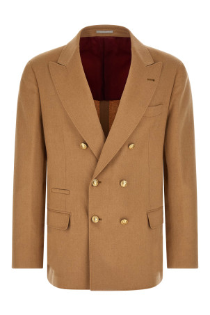 Двубортный блейзер  Бежевый BRUNELLO CUCINELLI MV4377BPDGC001