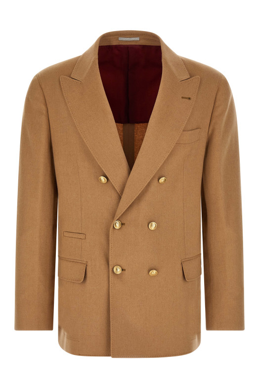 Двубортный блейзер  Бежевый BRUNELLO CUCINELLI MV4377BPDGC001