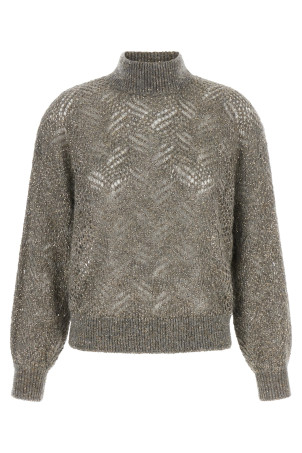 'Dazzling Abstract Leaf' sweater  Gray
