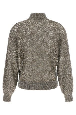 'Dazzling Abstract Leaf' sweater  Gray