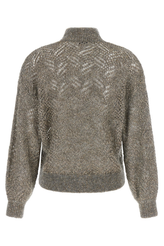 'Dazzling Abstract Leaf' sweater  Gray