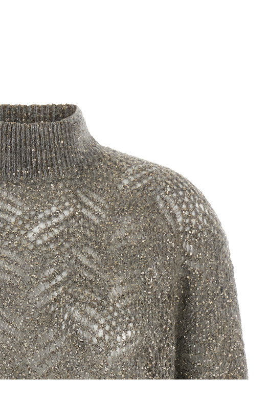 'Dazzling Abstract Leaf' sweater  Gray