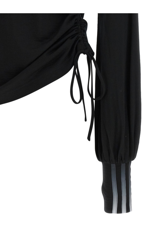 Футболка з драпірованим кроєм, чорна Y3 YAMAMOTO KS1425BLACK