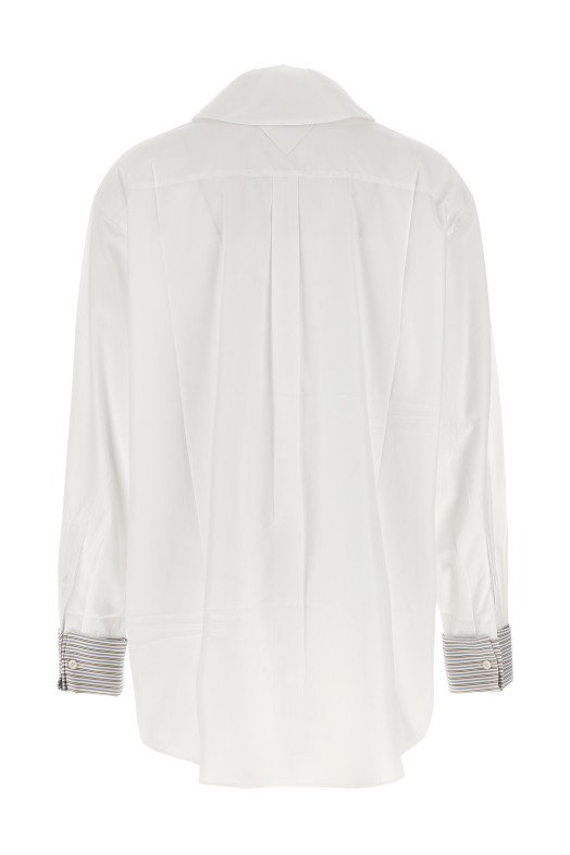 Рубашка с контрастными манжетами, белая PRADA P470JRSOOO6283F0009