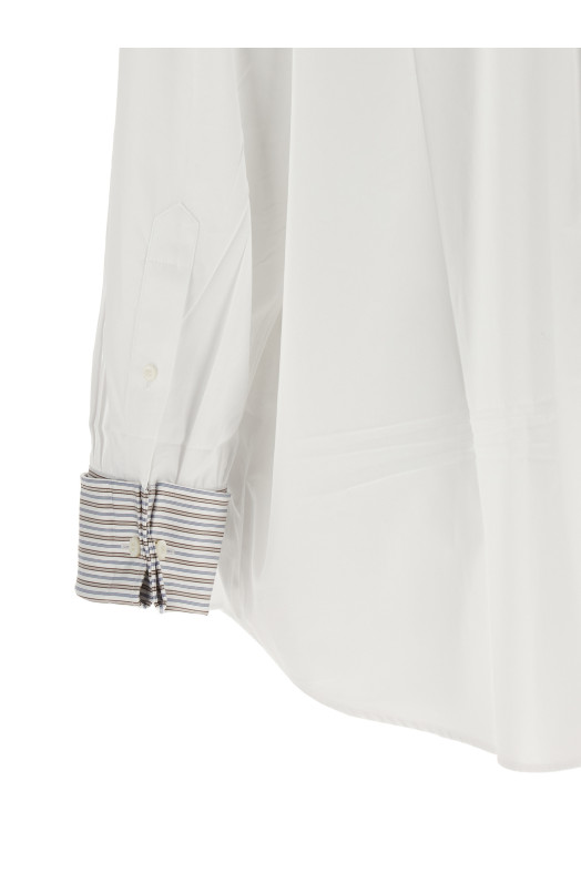 Рубашка с контрастными манжетами, белая PRADA P470JRSOOO6283F0009