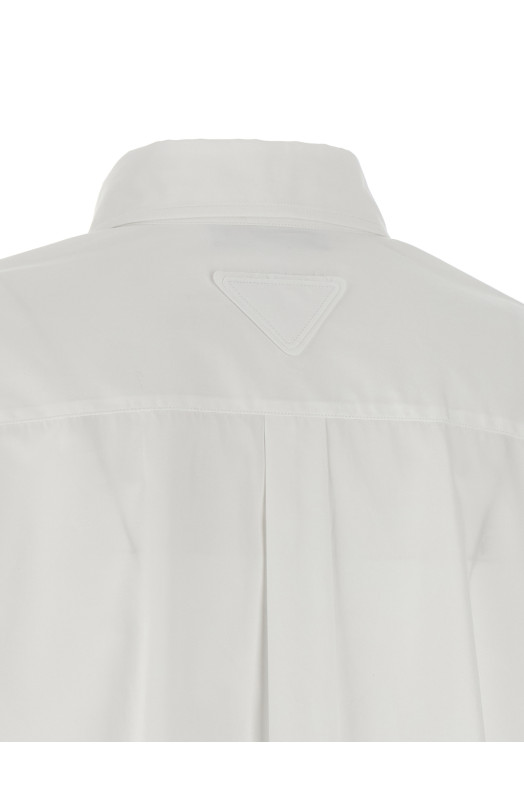 Рубашка с контрастными манжетами, белая PRADA P470JRSOOO6283F0009