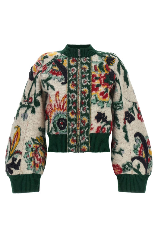 Floral jacquard blouson Multicolor