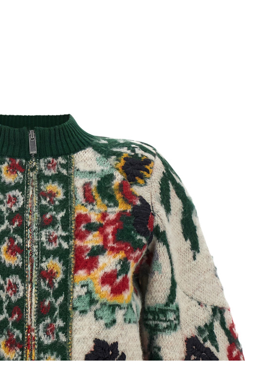 Floral jacquard blouson Multicolor
