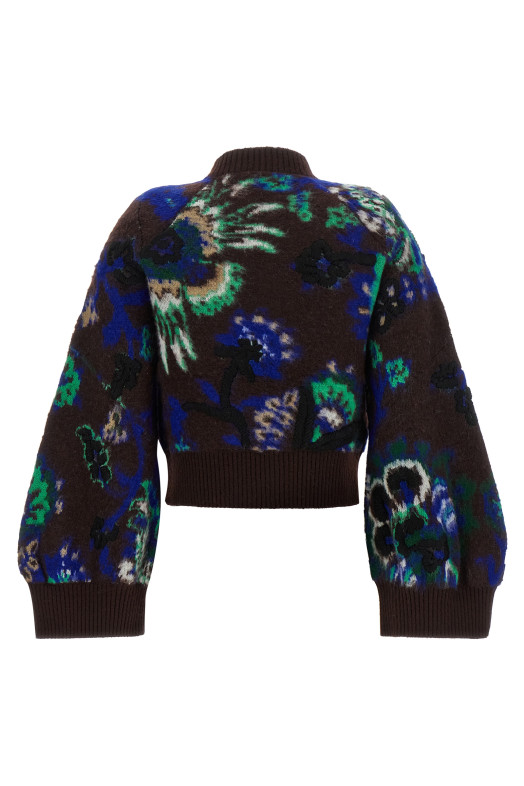Куртка с цветочным жаккардовым узором, коричневая SACAI 2608606601