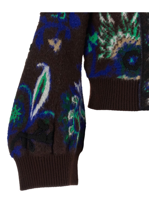 Куртка с цветочным жаккардовым узором, коричневая SACAI 2608606601