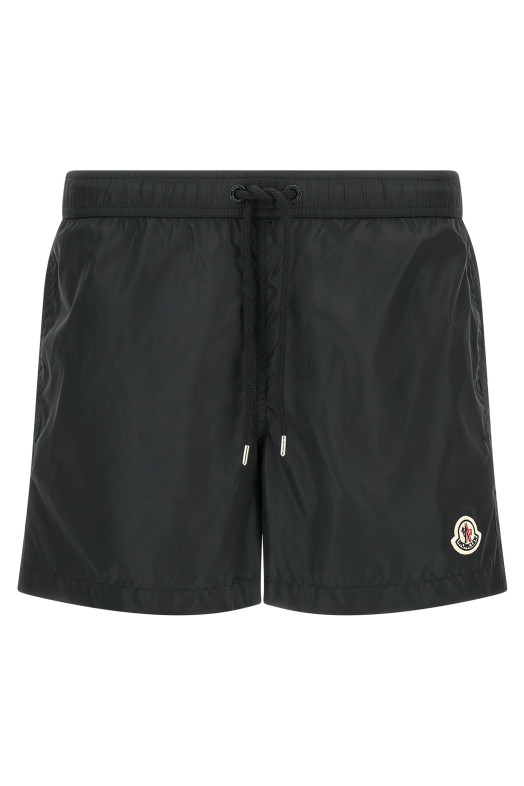 Logo patch swim shorts Black