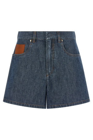Chambray denim shorts Blue