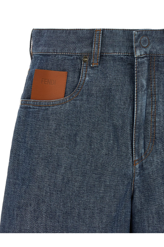 Chambray denim shorts Blue