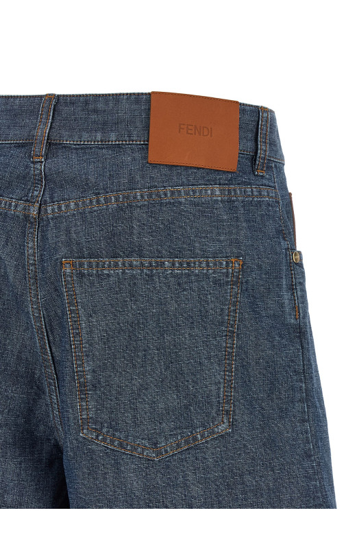 Chambray denim shorts Blue