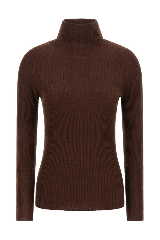 Ribbed turtleneck sweater Brown