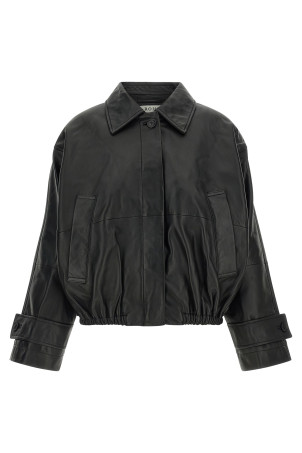 Blouson leather jacket Black