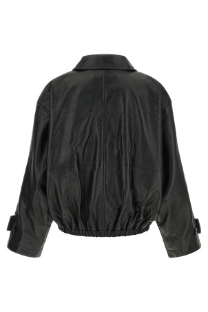 Blouson leather jacket Black