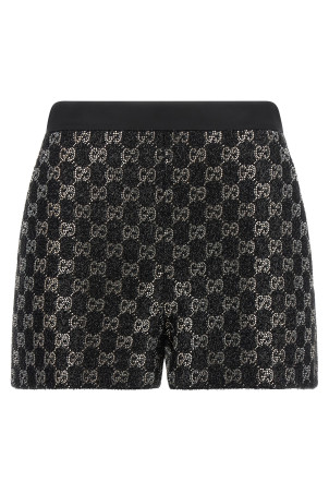 GG lamé tweed shorts Black