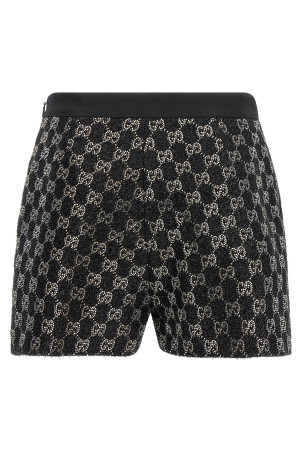 GG lamé tweed shorts Black