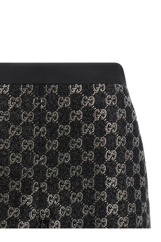GG lamé tweed shorts Black