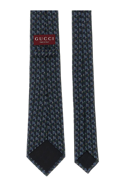 GG silk tie Blue