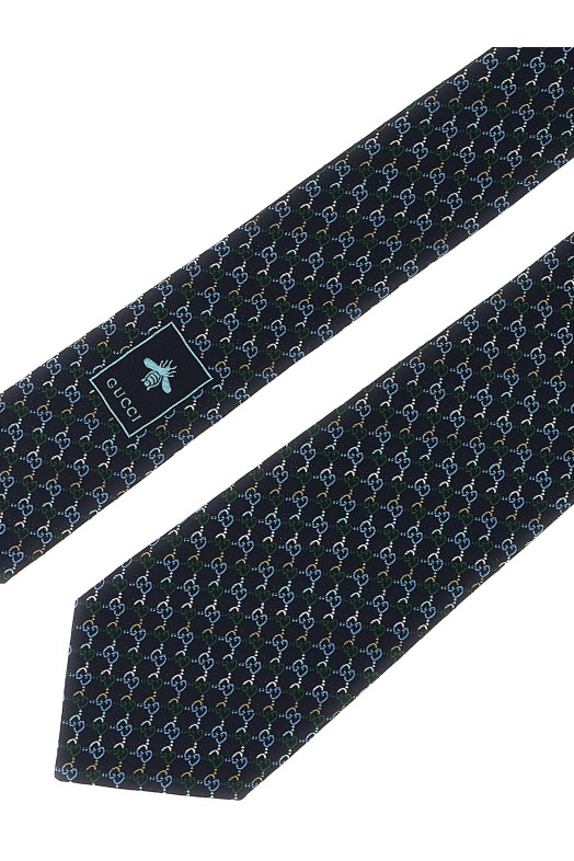 GG silk tie Blue