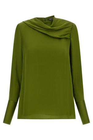 Блуза з драпірованим вирізом, зелена TOM FORD TS2167FAX1778GDK