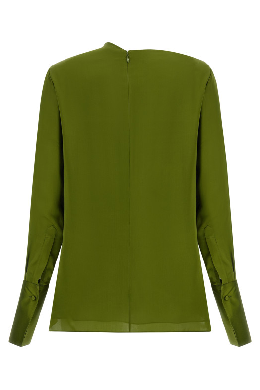 Draped neck blouse Green