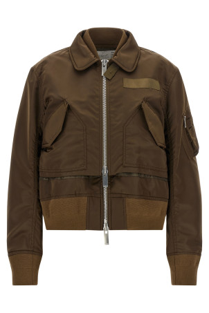 Double layer blouson Brown