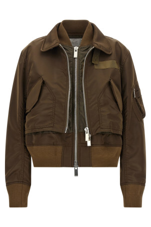 Double layer blouson Brown