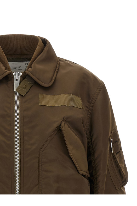 Double layer blouson Brown