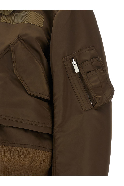 Double layer blouson Brown