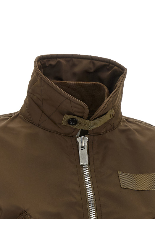 Double layer blouson Brown